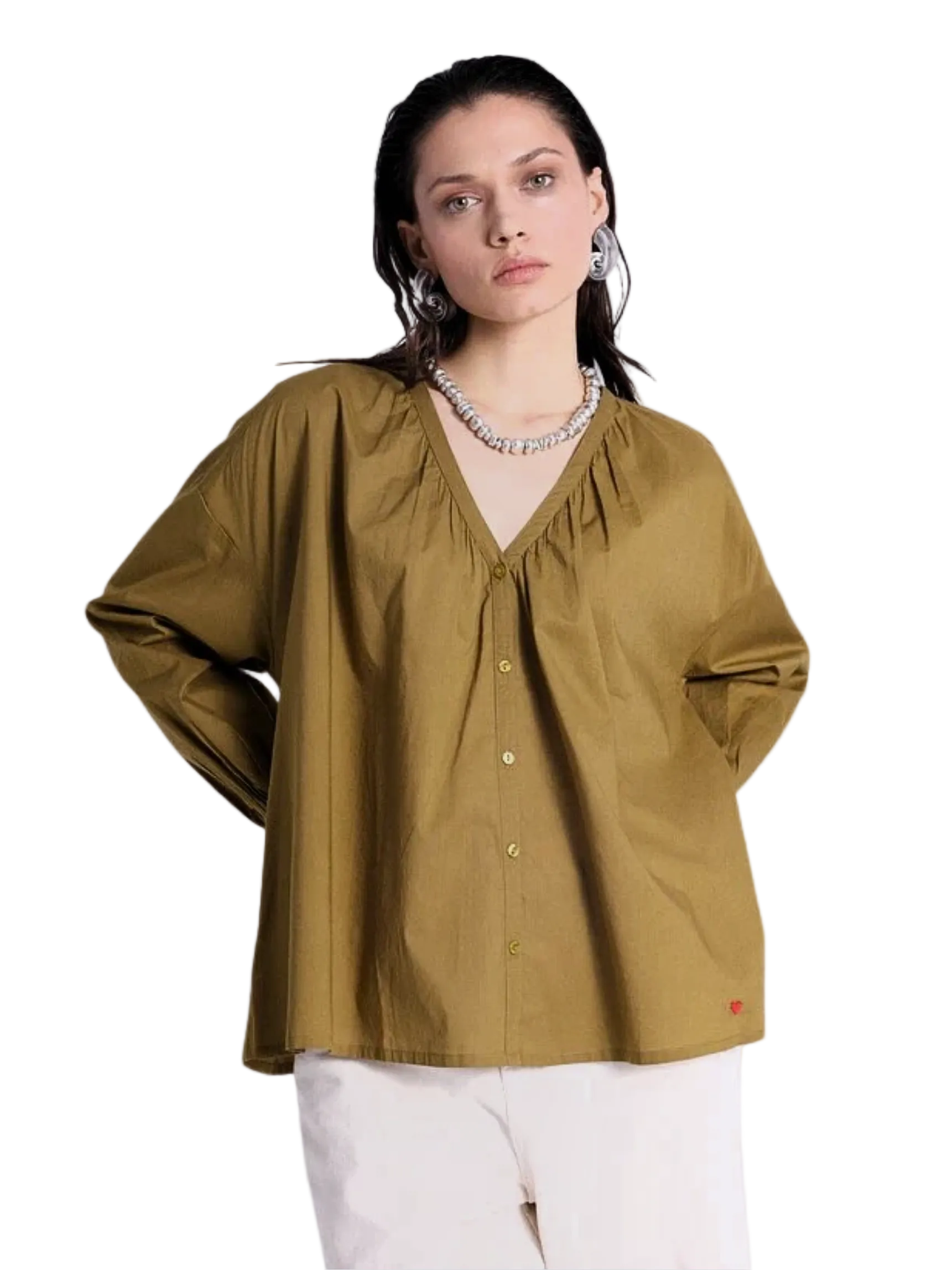 green blouse
