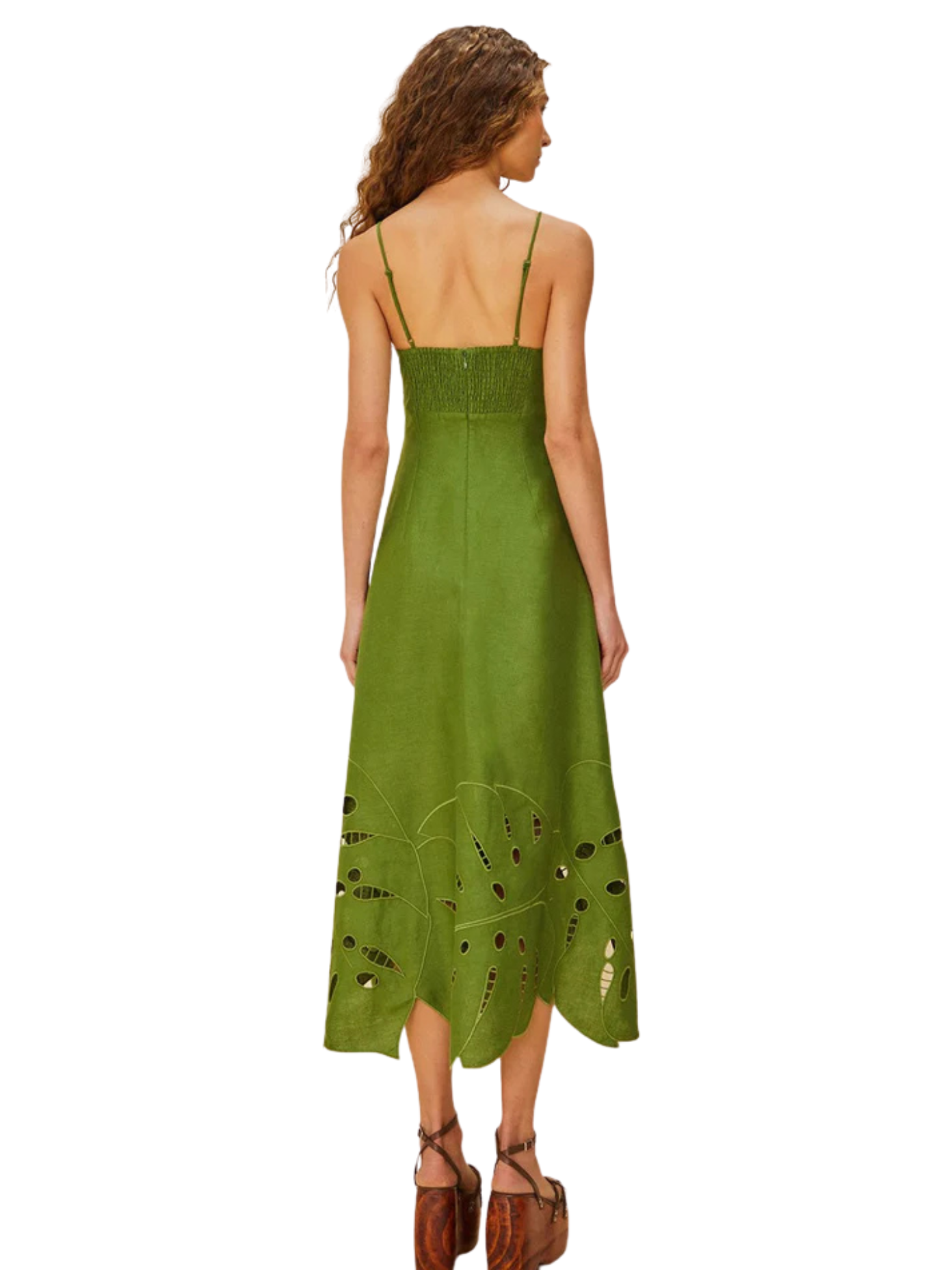 Green Monstera Midi Dress