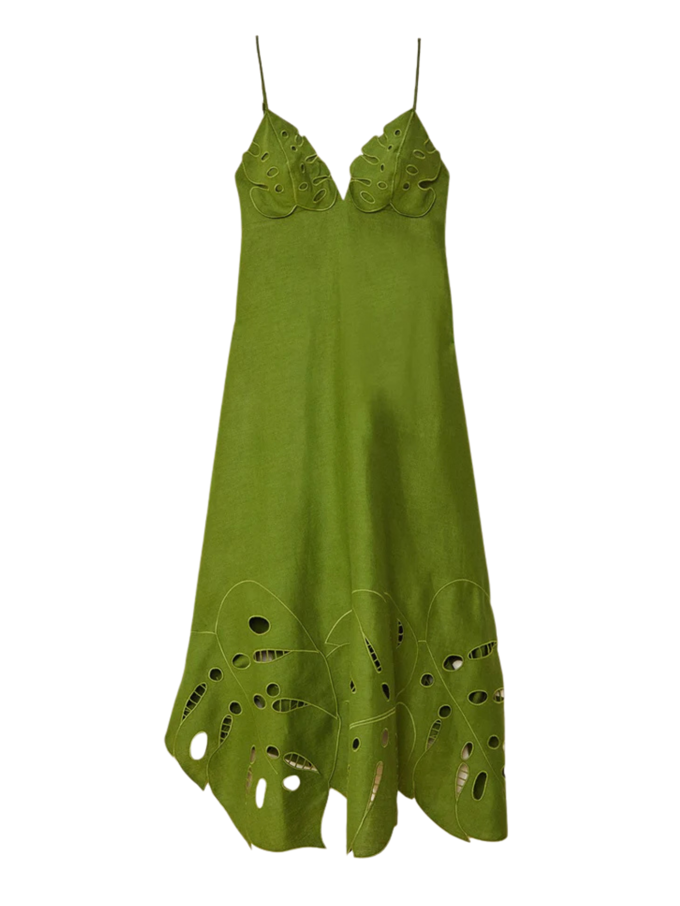 Green Monstera Midi Dress