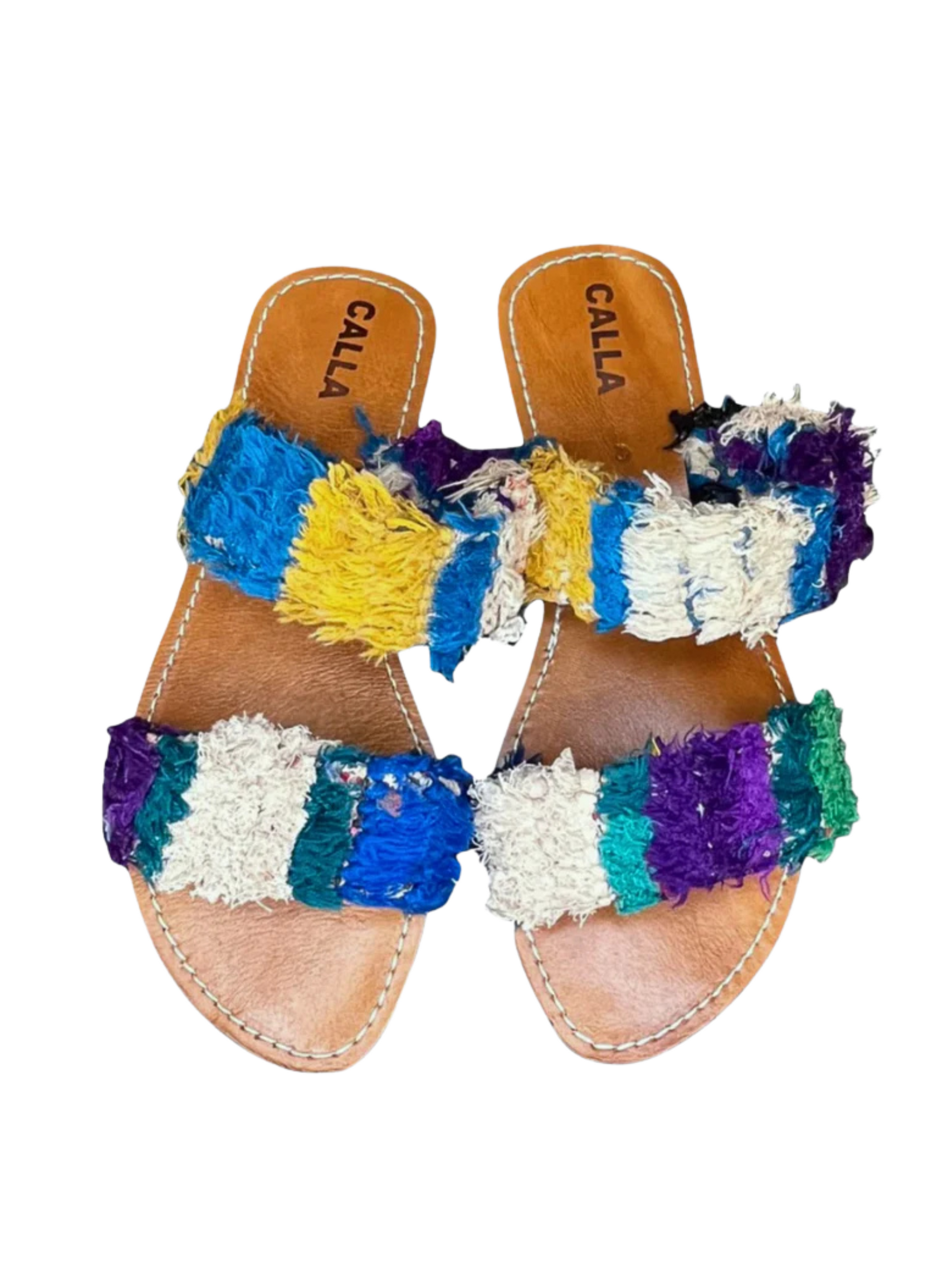 Handmade Babouche slippers crafted from upcycled vintage Berber rugs