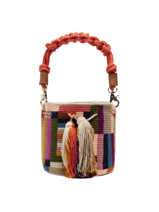 Colorful handmade wayuu handbag with tassels 
