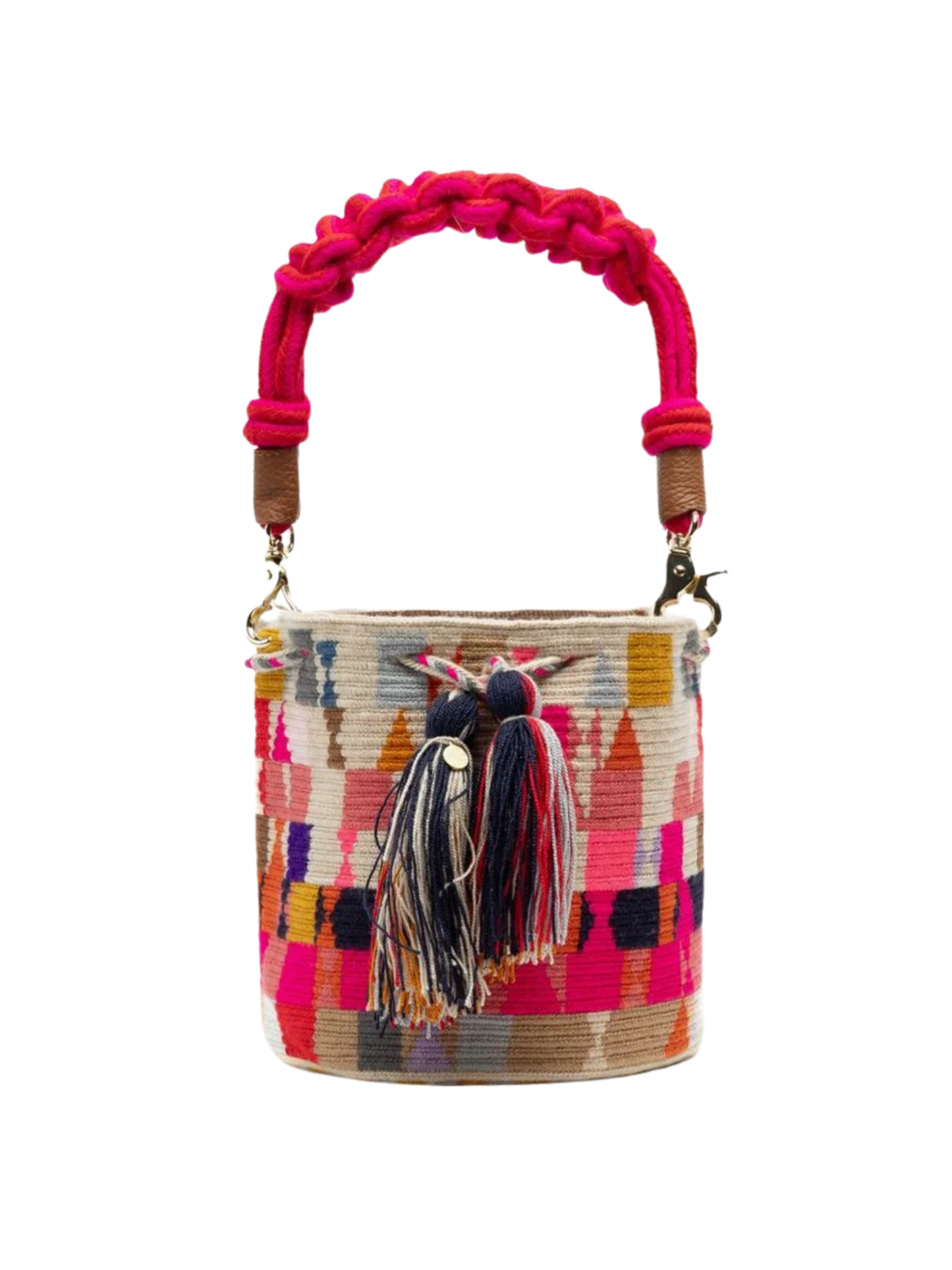 Handmade Small Crossbody Wayuu Hare Fuchsia
