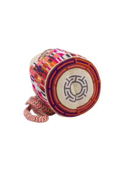 Colorful woven bag with tassels