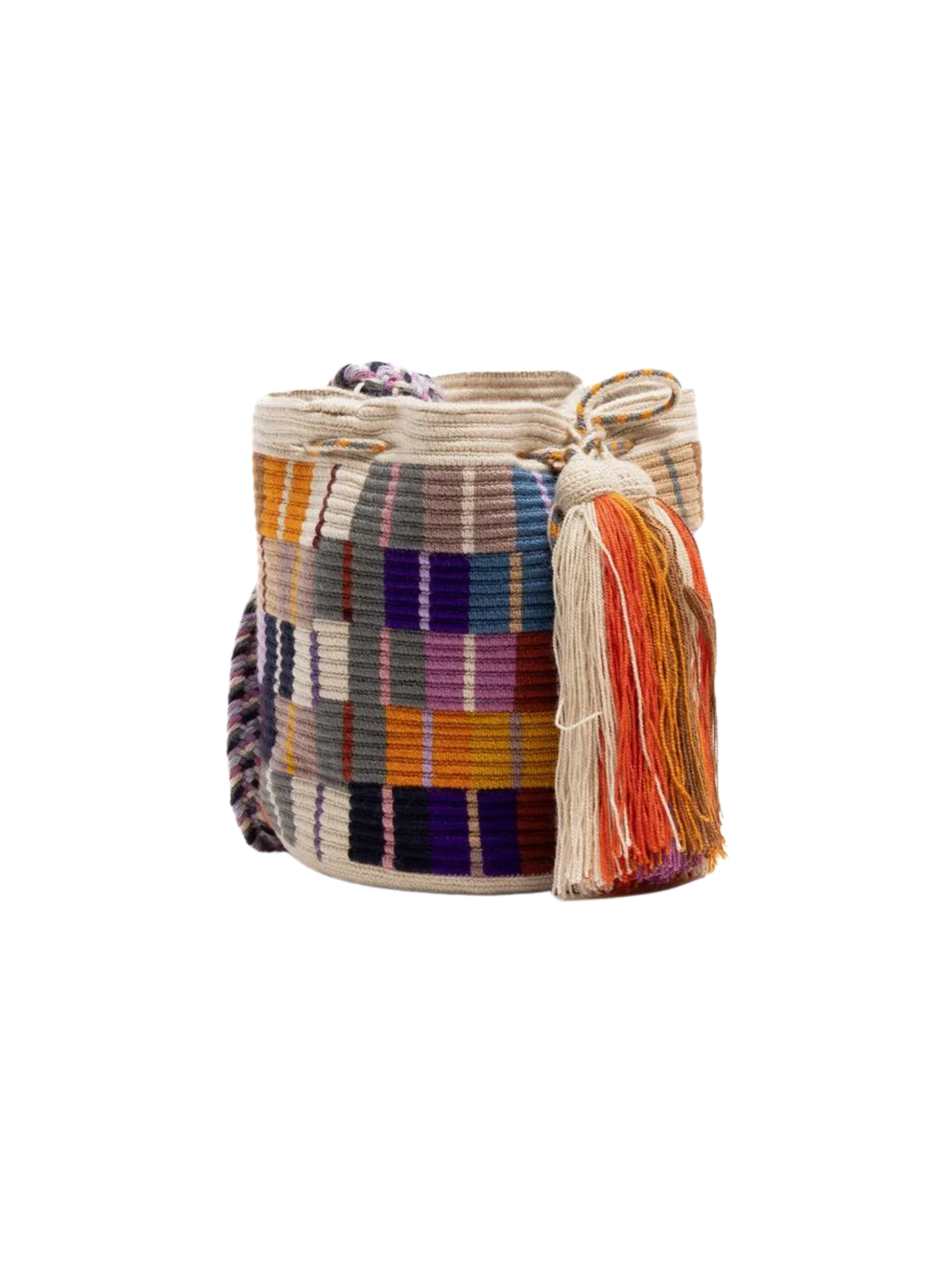 Colorful woven bag with a tassel 