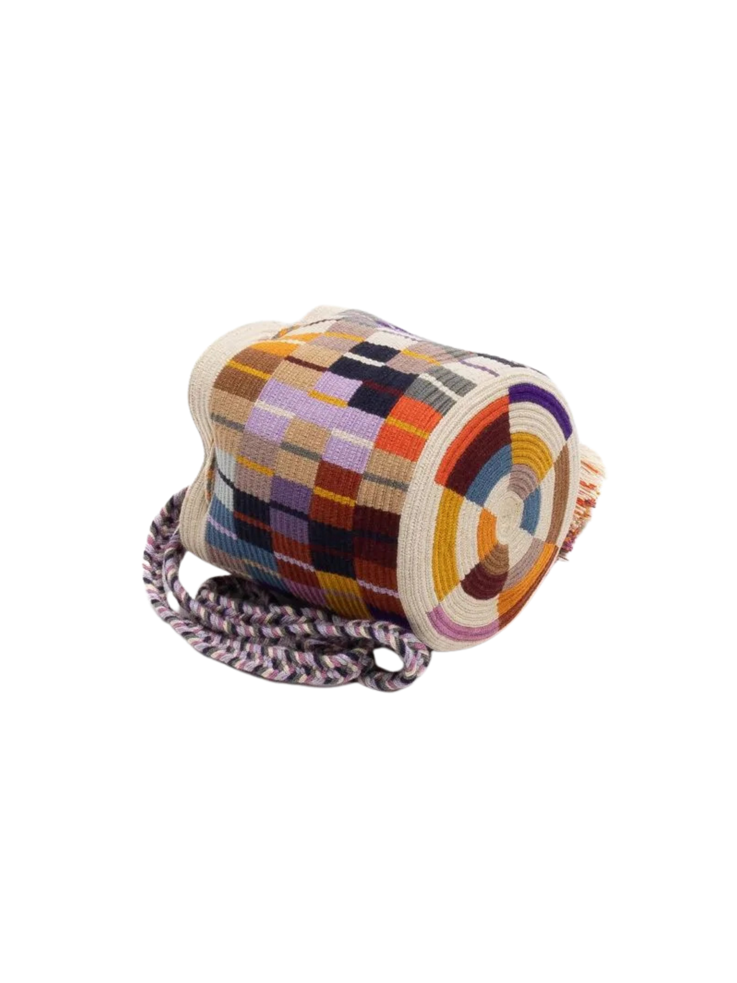 Colorful woven bag with a tassel 