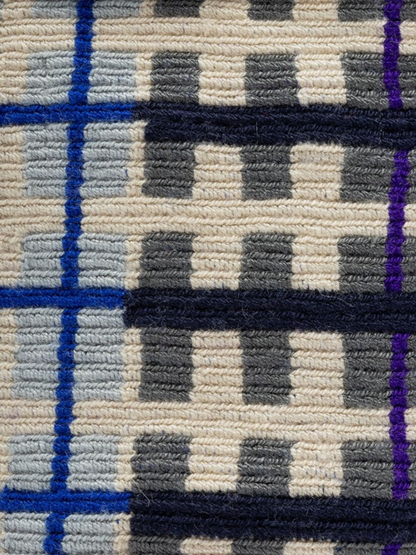 hand woven wayuu handbag blue lilac pattern 