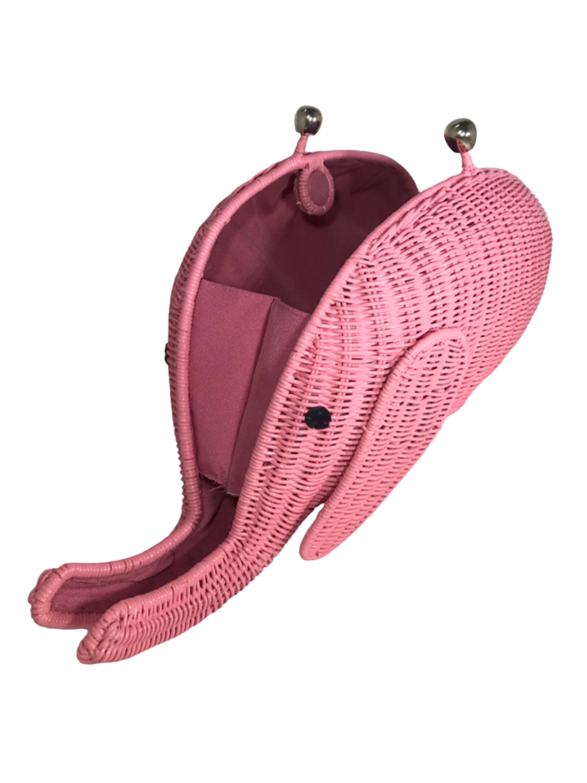 Pink Elephant Shaped  Woven Clutch 