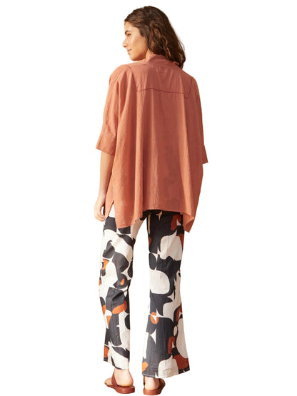 peach-colored blouse