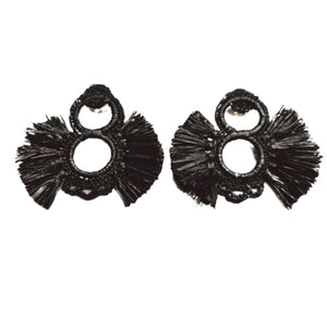 Raffia macramé earring