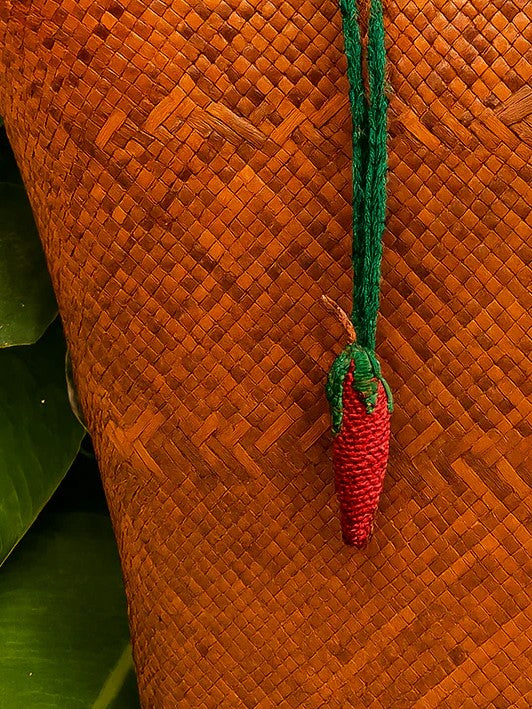 chili shaped bag charm