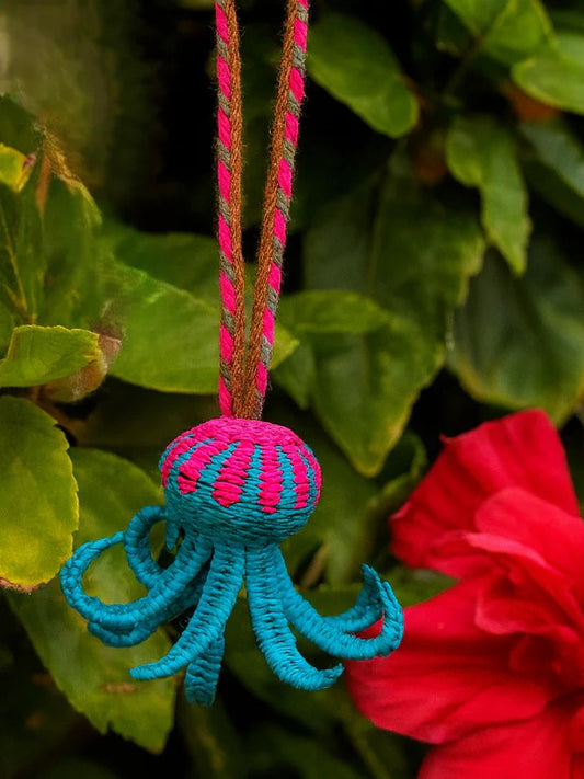 blue octopus bag charm 