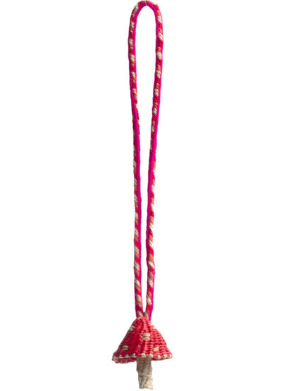 red mushroom shaped bag charm 