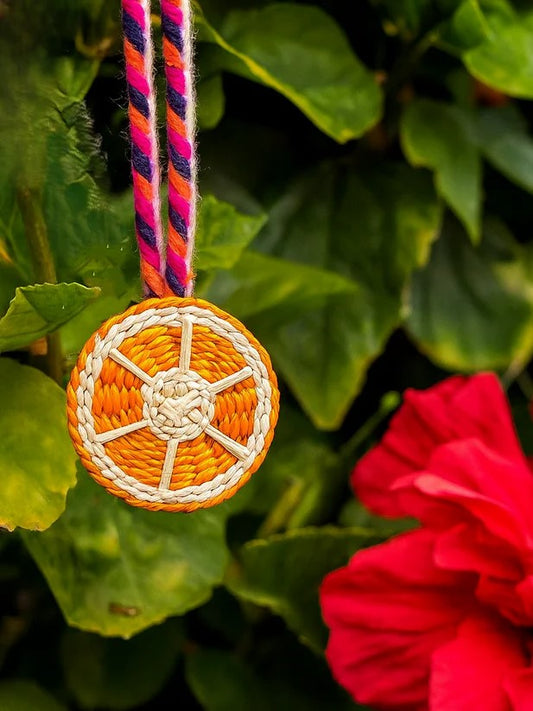orange shaped bag charm