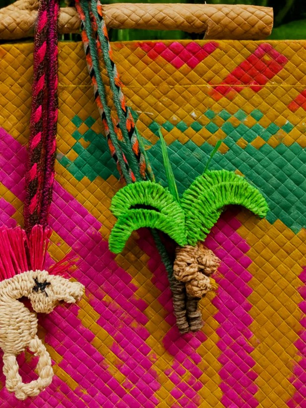 green palm tree bag charm 