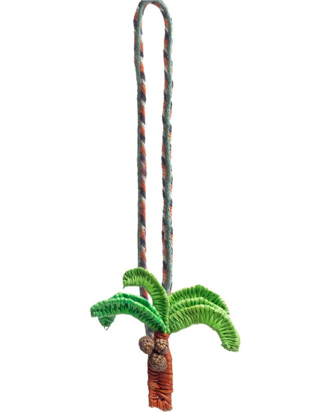 green palm tree bag charm 
