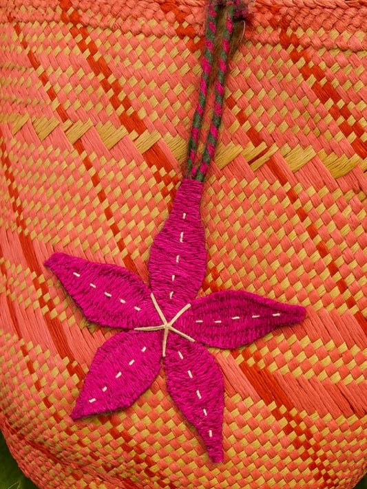 pink starfish bag charm