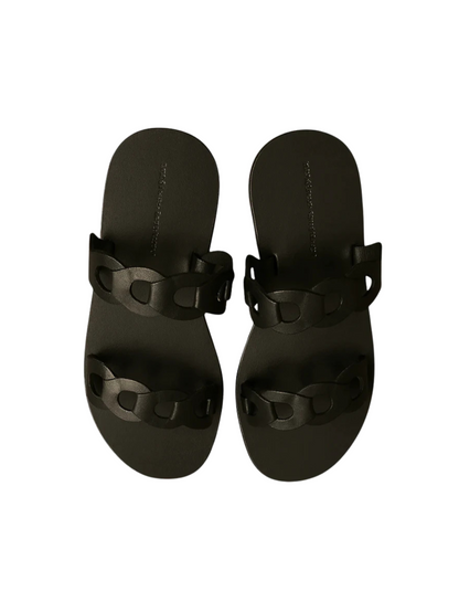 Black sandals with multiple straps