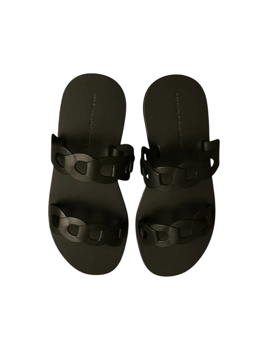 Black sandals with multiple straps