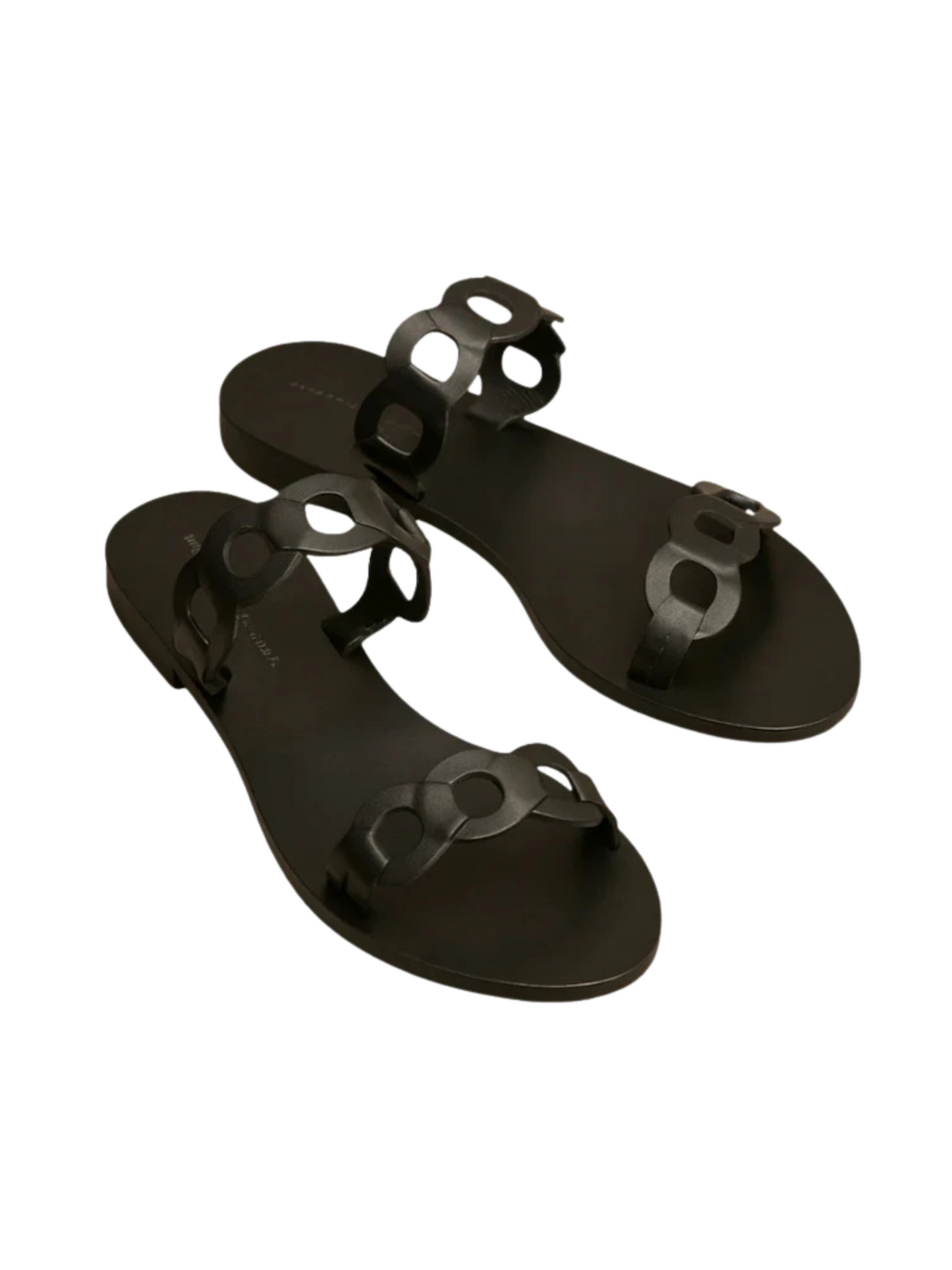 Black sandals with multiple straps