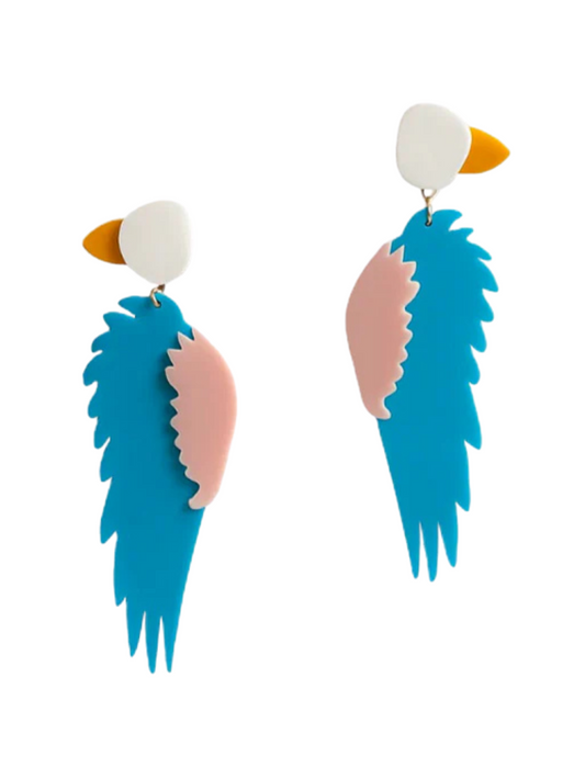 Parrot Shaped Plexi Earrings