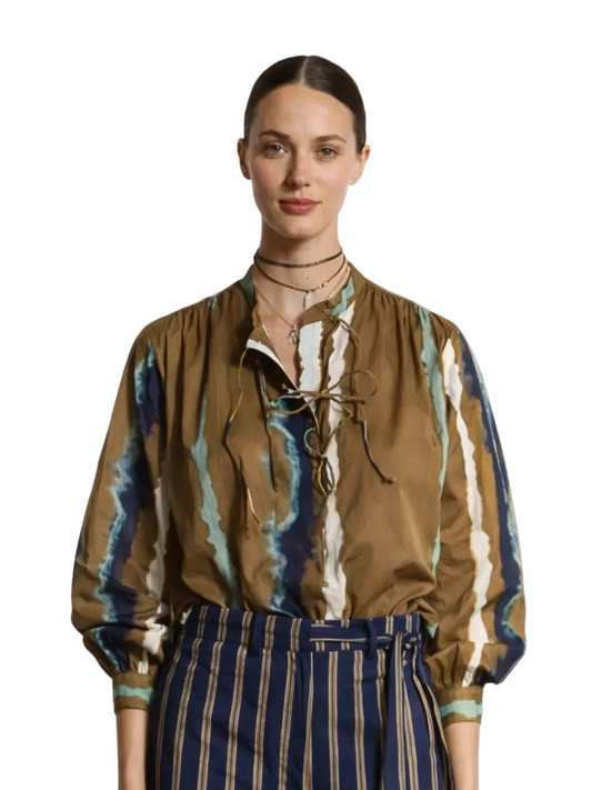 green  patterned shirt