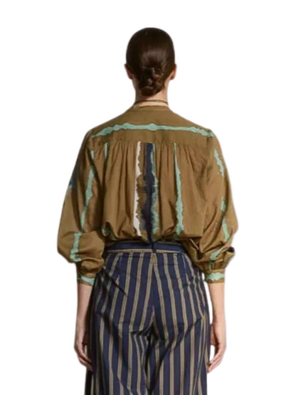 green  patterned shirt