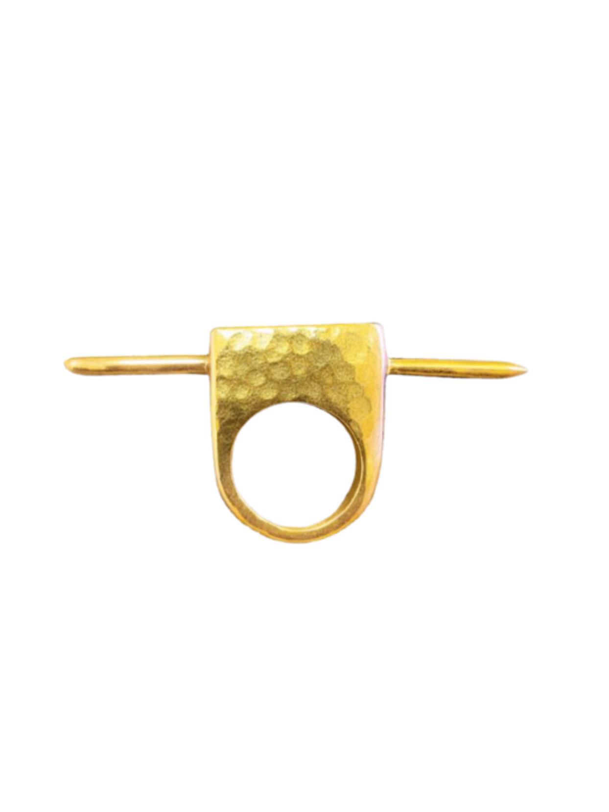 ring in recycled brass with bold sculptural design