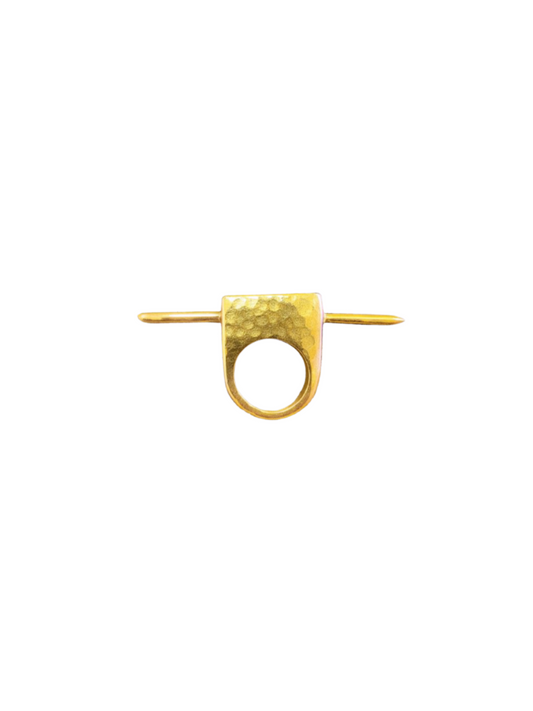 ring in recycled brass with bold sculptural design