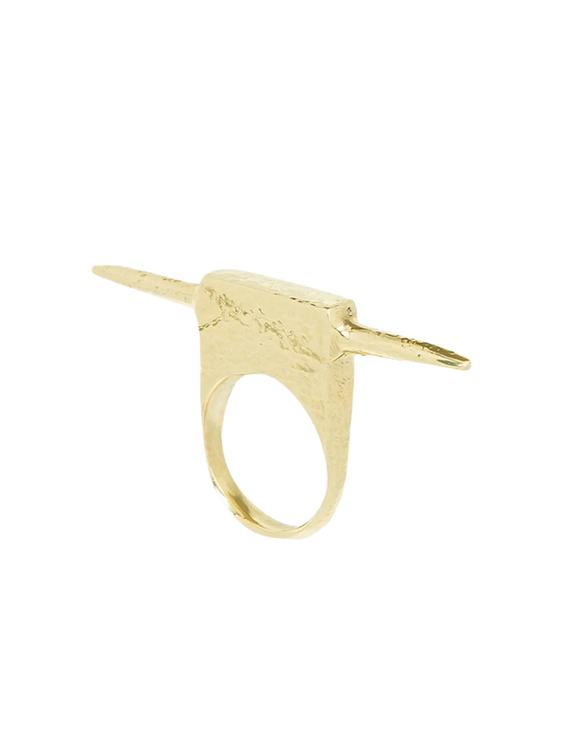 ring in recycled brass with bold sculptural design