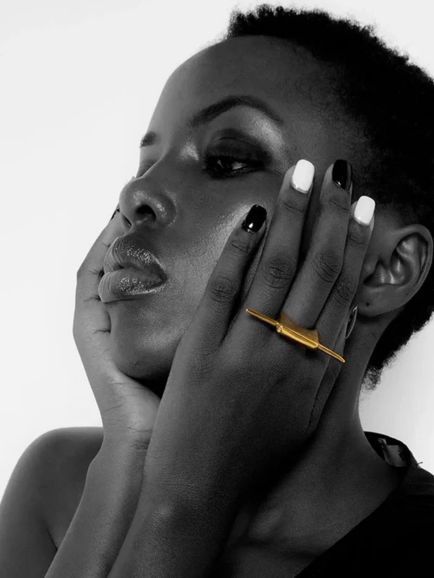 ring in recycled brass with bold sculptural design