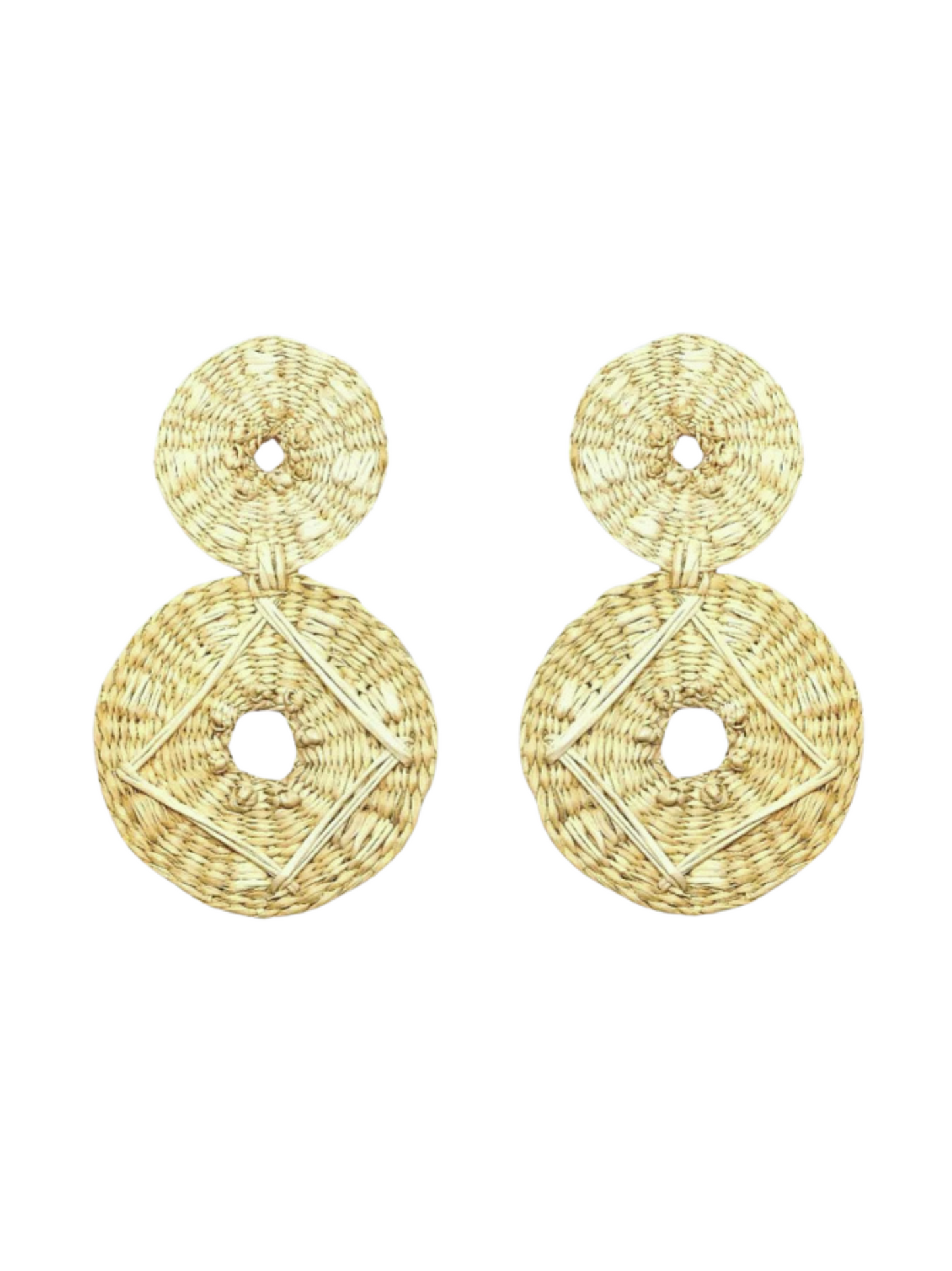  raffia earrings with natural dyes