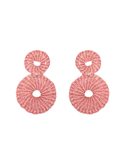  raffia earrings with natural dyes