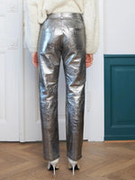 Load image into Gallery viewer, Antique Sliver Leather Pants
