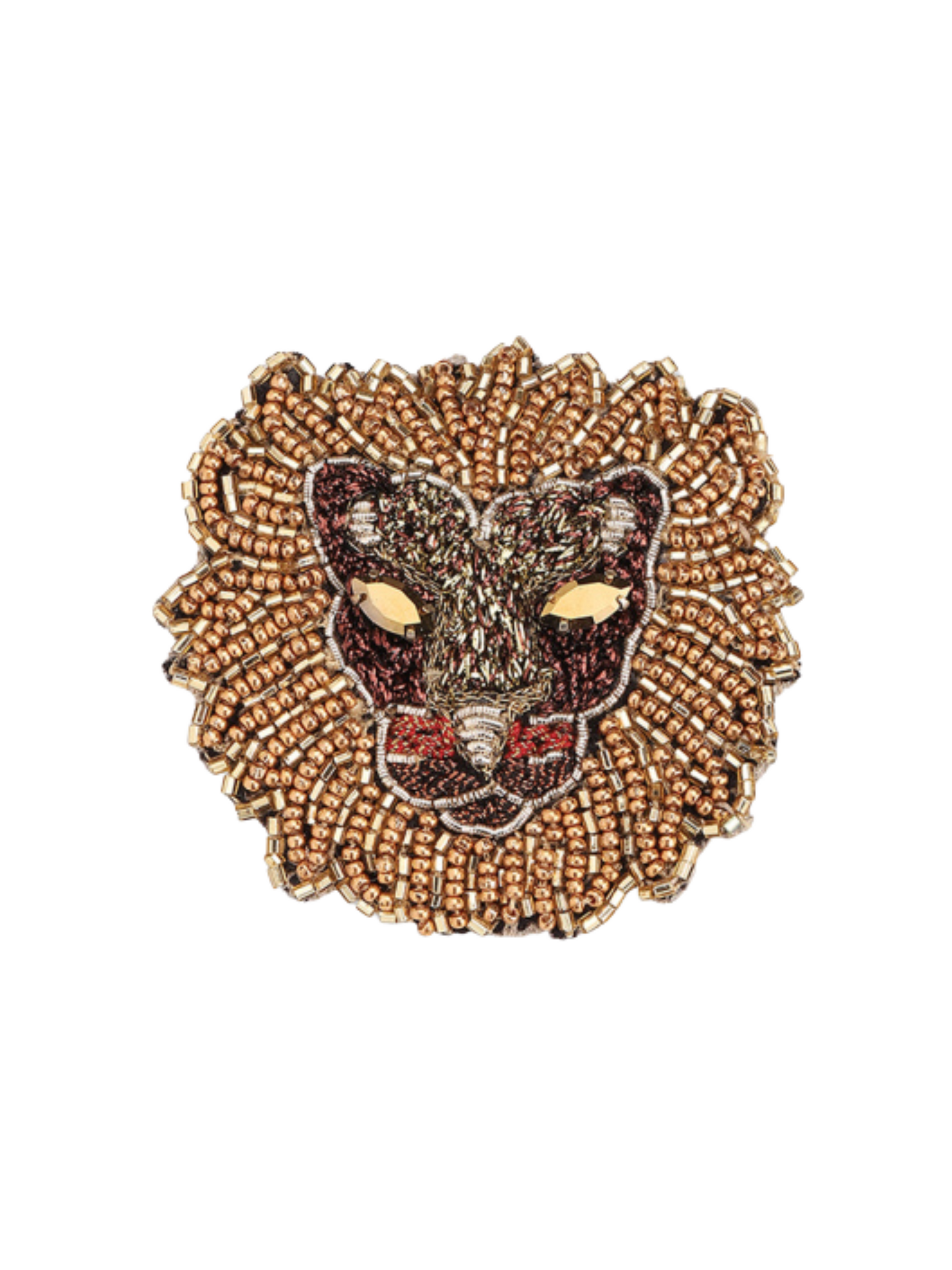 Decorative brooch with a lion's head design