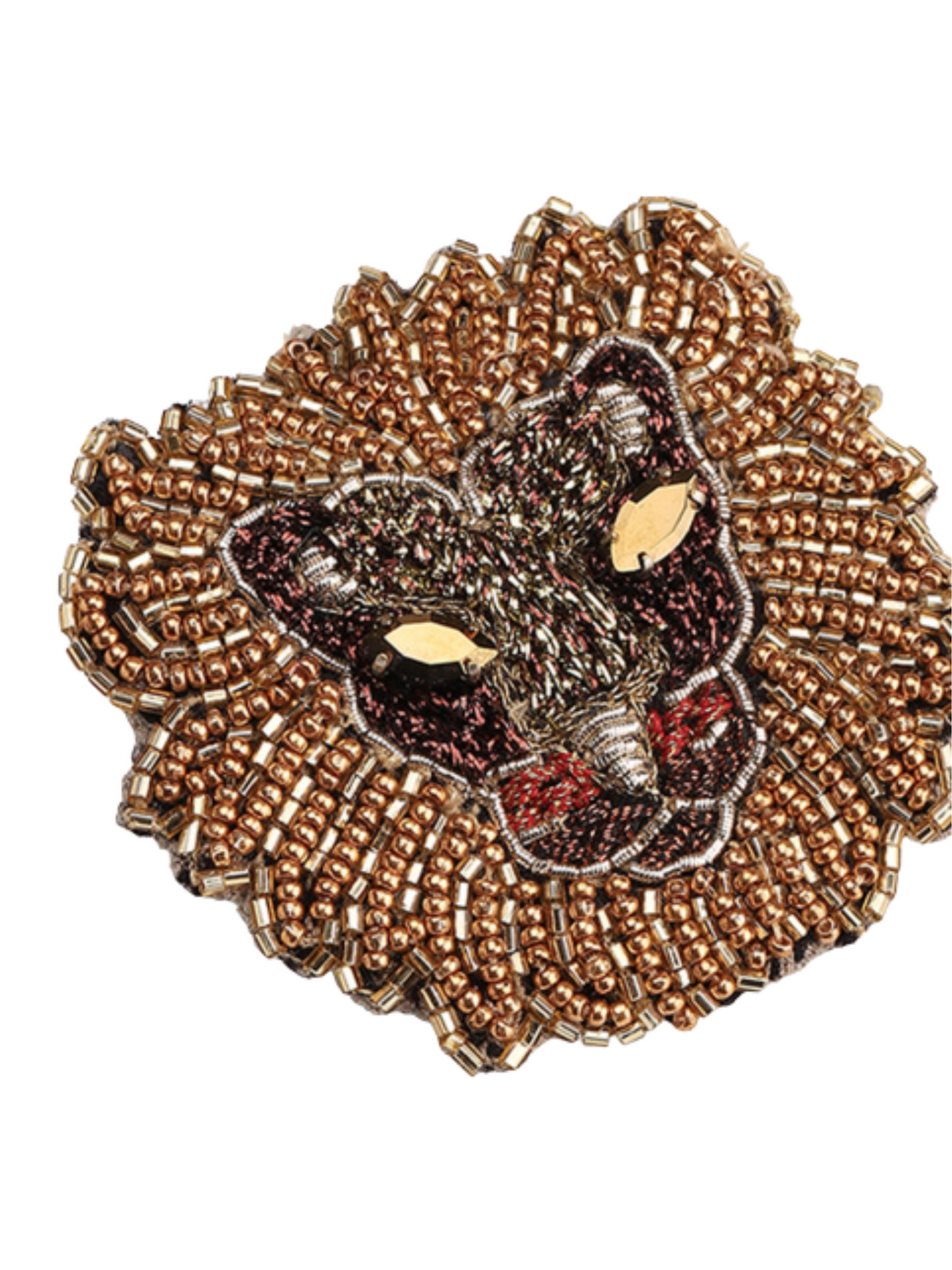 Decorative brooch with a lion's head design