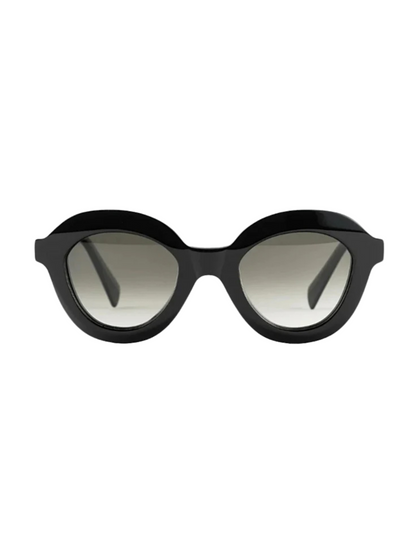 oval sunglasses in black acetate