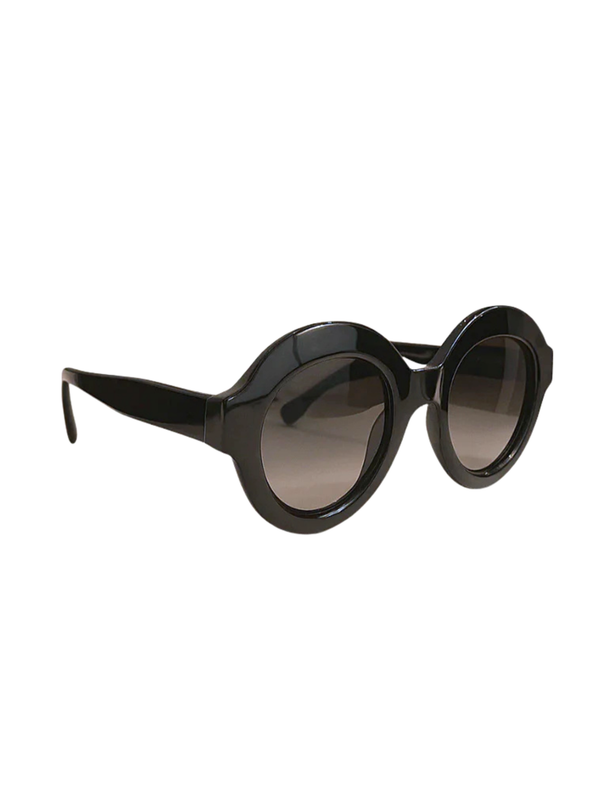 oval sunglasses in black acetate