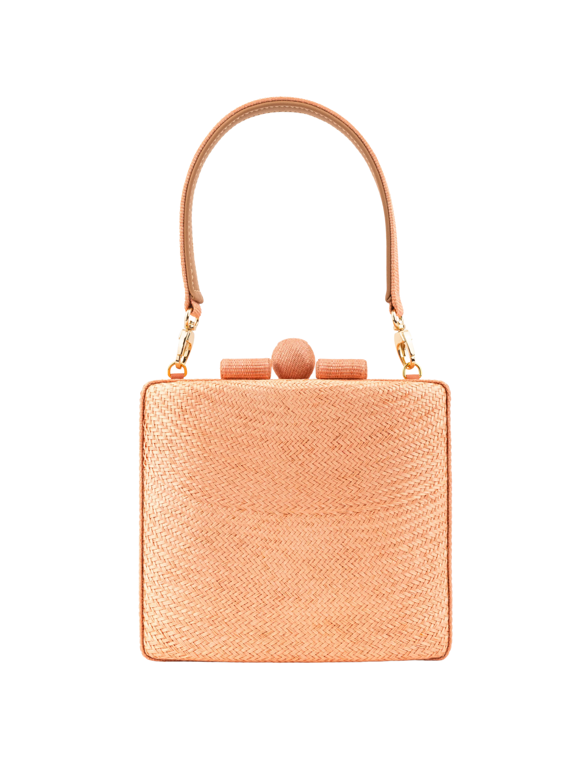 salmon handbag with a handle