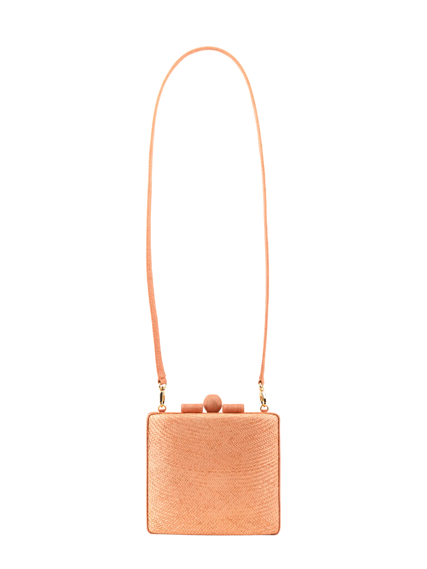 salmon handbag with a strap