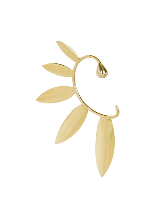 Gold leaf-shaped Ear Cuff