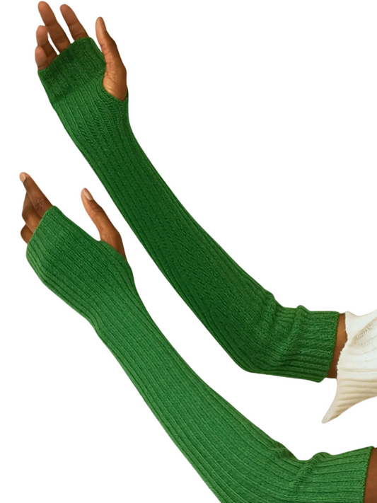 green cashmere mittens