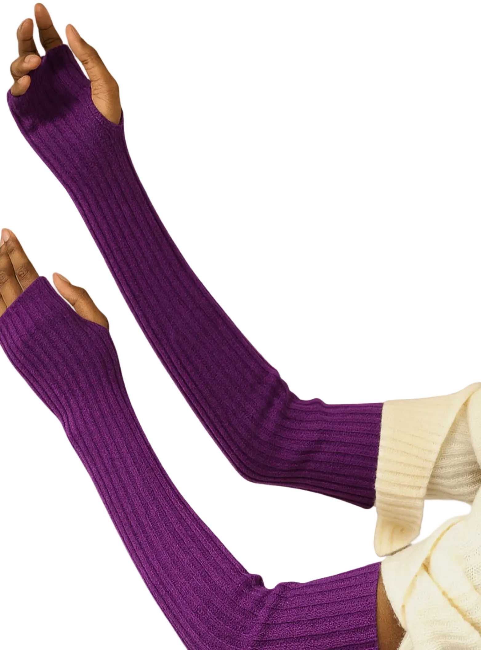 purple cashmere mittens