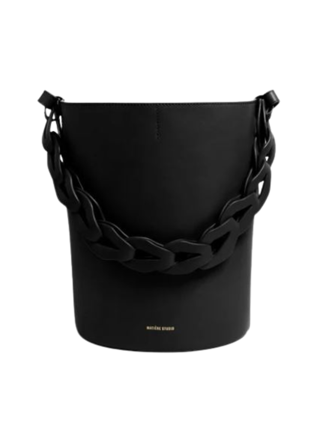 Black bucket  leather bag