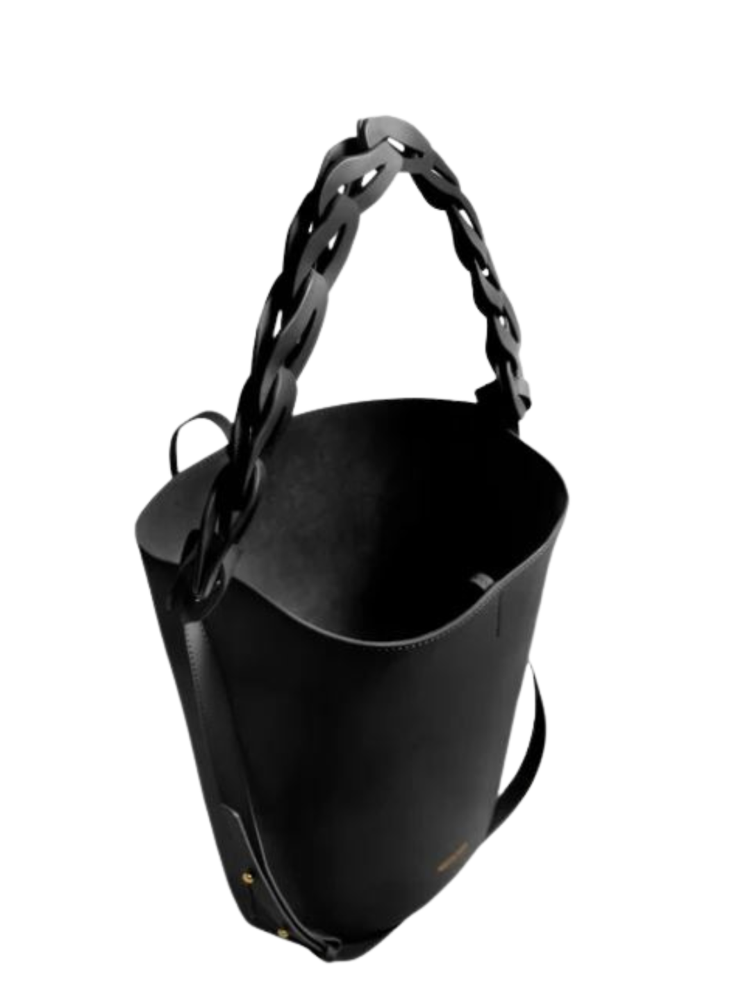 Black bucket  leather bag