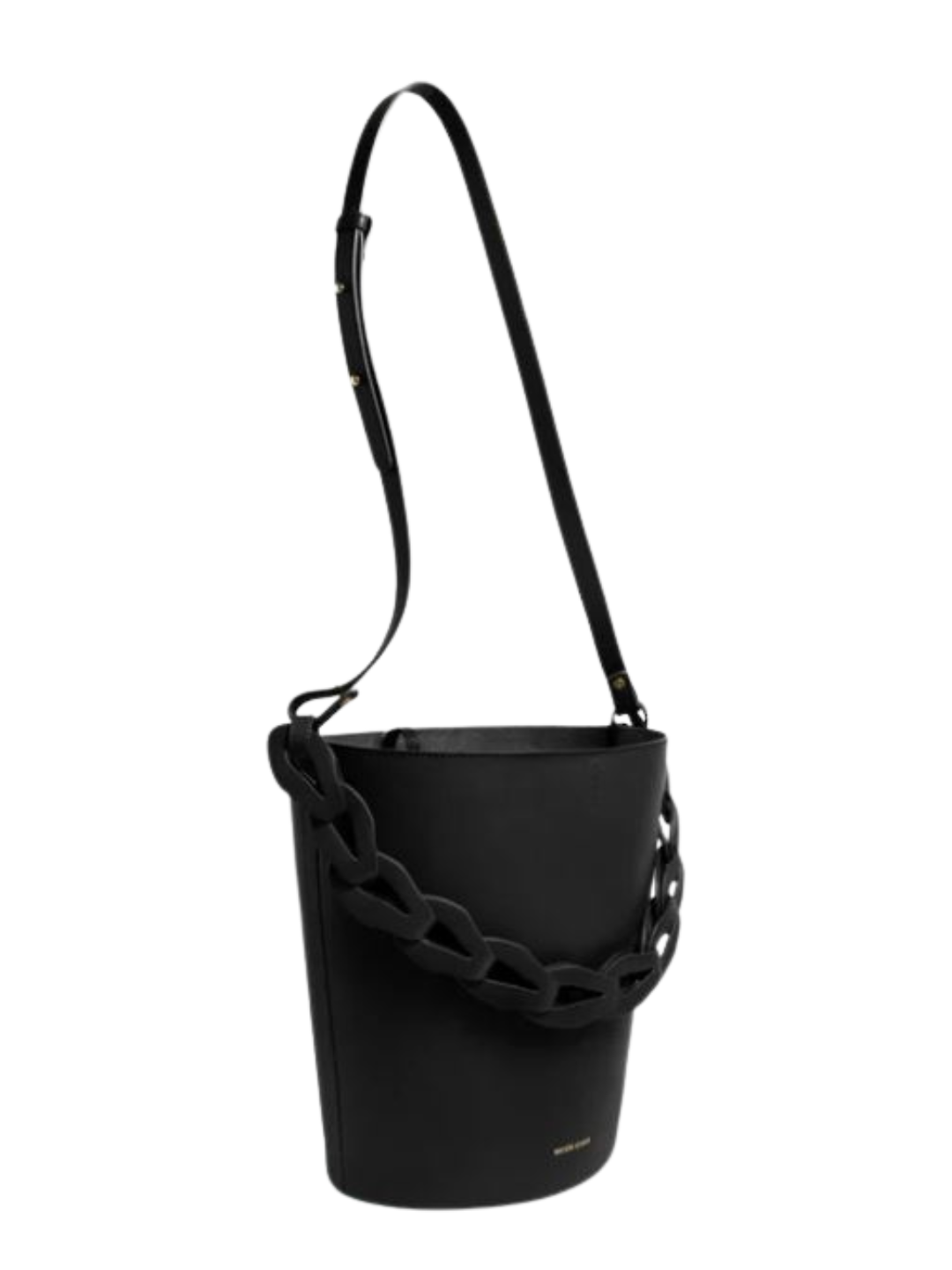 Black bucket  leather bag