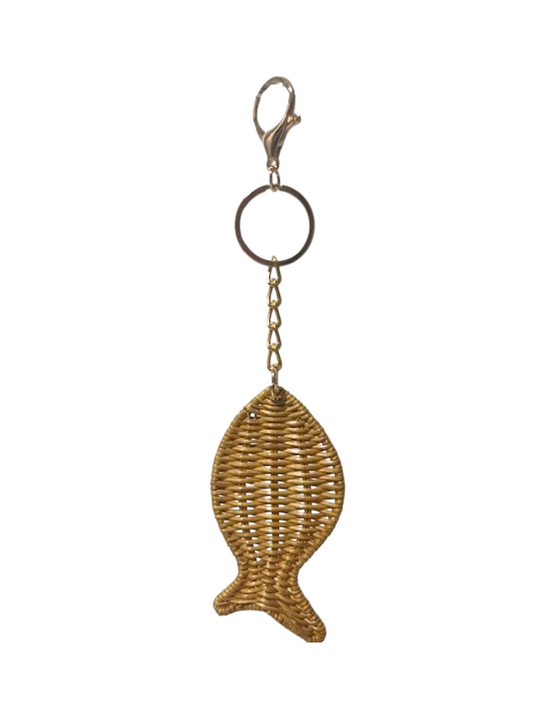 Woven fish-shaped keychain