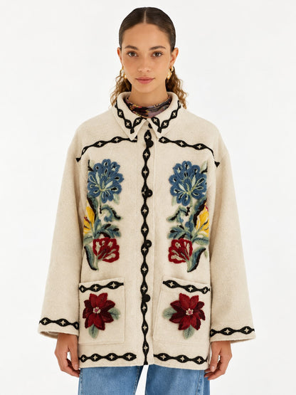 Lunar Boho Cropped Fleece Coat