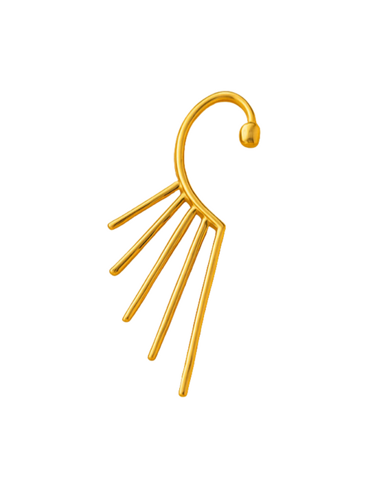 ear cuff in brass with bold elongated design