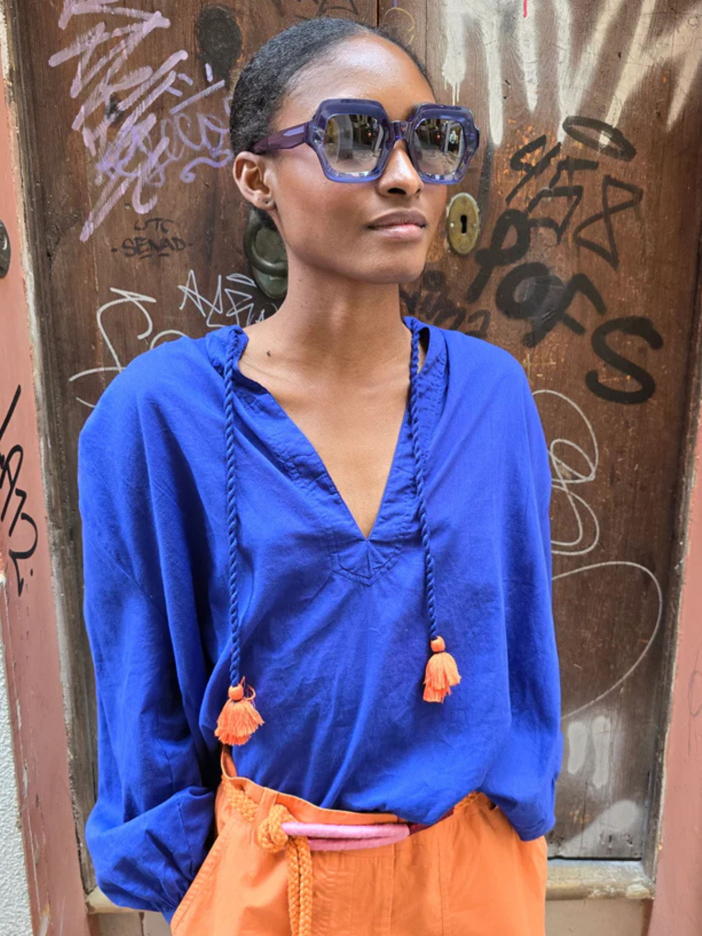 Blue sunglasses 