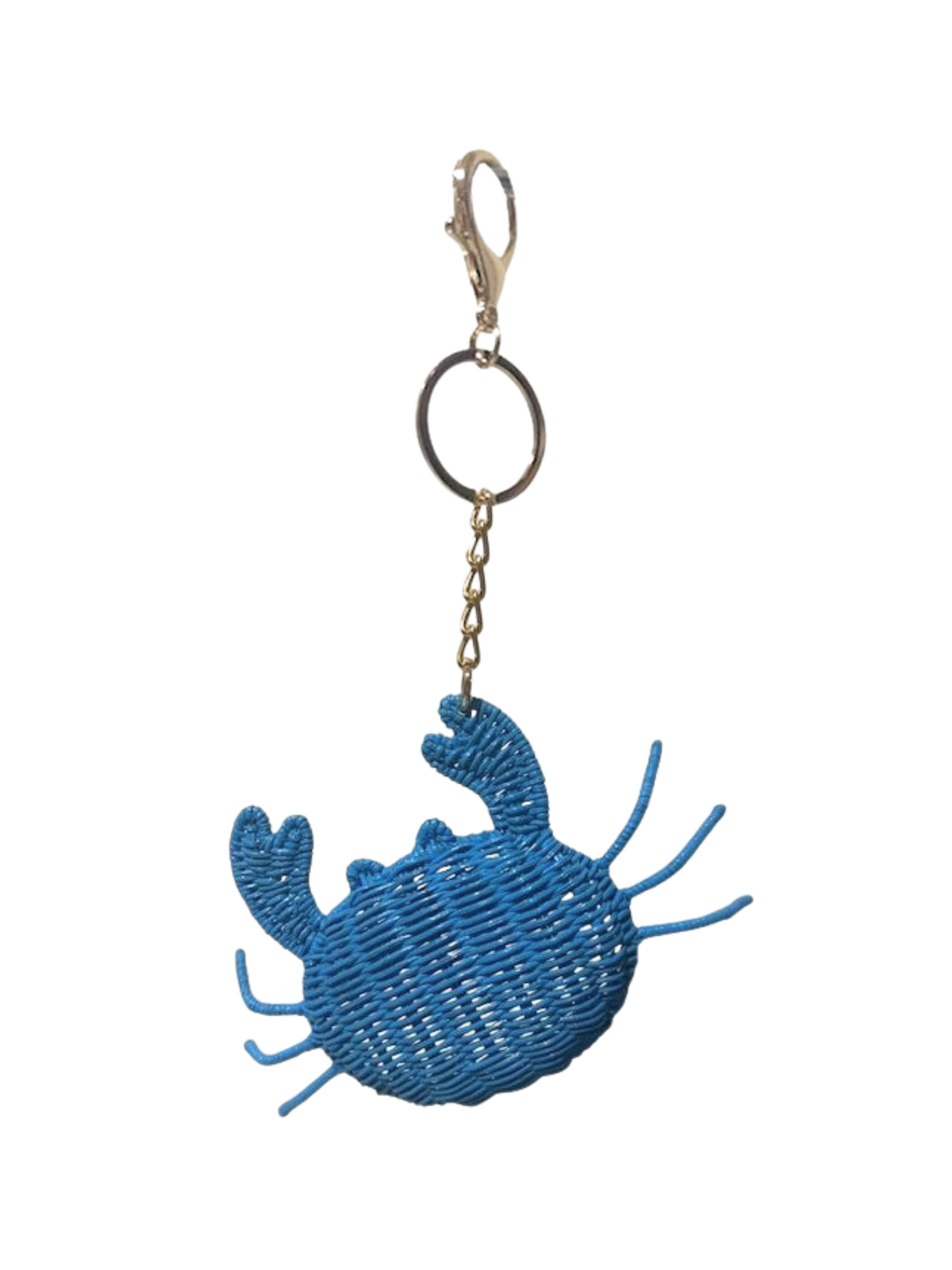 Blue crab-shaped keychain